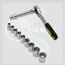 Jogo Sextavado Chave Soquete 1/2 Com Catraca Reversível 12 Pcs E Extensão Kit Oficina Mecânica Foto mini  2