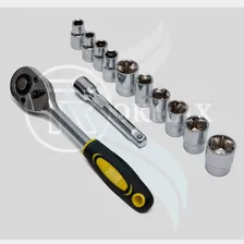 Jogo Sextavado Chave Soquete 1/2 Com Catraca Reversível 12 Pcs E Extensão Kit Oficina Mecânica Foto mini 4