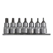 Jogo Soquete Torx Bits Curto 07 Peças Crv T20 A T55 Corneta Foto mini 4