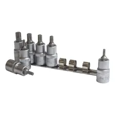 Jogo Soquete Torx Bits Curto 07 Peças Crv T20 A T55 Corneta Foto mini  3