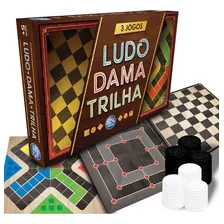 Jogo Tabuleiro 3 Em 1 Ludo Dama Trilha Pais & Filhos Foto mini 1