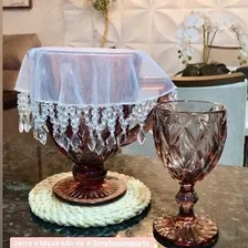 Jogo Taças Água Vinho Vidro Diamante Lilás 260ml Class Home Foto mini 3