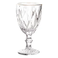 Jogo Taças Com Fio De Ouro Transparentes 6un 300ml Diamond Foto mini  3