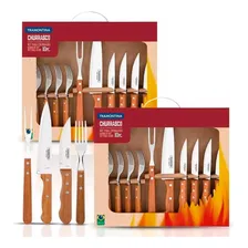 Jogo Talheres Churrasco Tramontina 20pcs Jumbo C/ Garfo Faca Cor Marrom Foto  mini 1