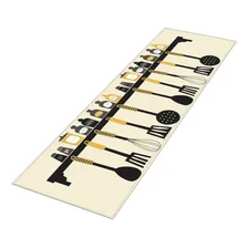 Jogo Tapete Cozinha Spice Cutlery 120x40 + Capacho 60x40 Cor Bege Desenho Do Tecido Spices And Cutlery Foto mini 2