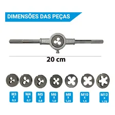 Jogo Tarracha Cossinetes Para Abrir Rosca Vira Macho 8 Peças Foto mini  3