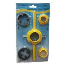 Jogo Tarraxa Canos Tubos Pvc 1/2 A 1 Pol Jogo 6 Peças Rosca Cor Amarelo Foto mini 2