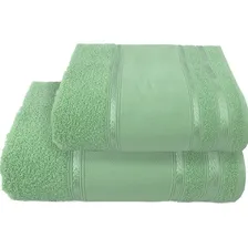 Jogo Toalha 1 Banho + 1 Rosto Para Pintura E Bordados Cor Verde Foto  mini 1
