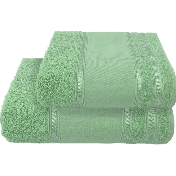 Jogo Toalha 1 Banho + 1 Rosto Para Pintura E Bordados Cor Verde Foto 1