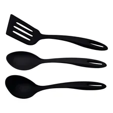 Jogo Utensilios Nylon Ability Preto Resistente Tramontina Foto  mini 1