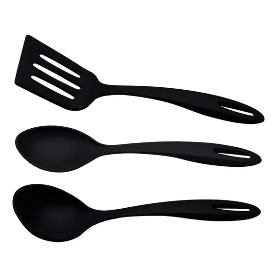 Jogo Utensilios Nylon Ability Preto Resistente Tramontina Foto 1