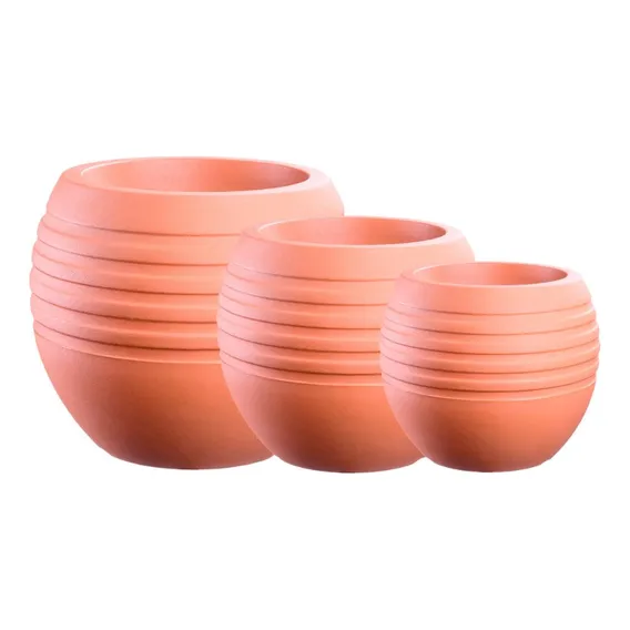 Jogo Vasos 3 Tamanhos Canela Terracota Terrano Foto 1