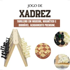 Jogo Xadrez Tabuleiro De Madeira Profissional Grande Premium Jogo 3x1 Dama Xadrez Gamão Oficial Luxo Foto mini 4