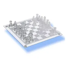 Jogo Xadrez Tabuleiro Peças Em Vidro Luxo Grande 35x35 Foto mini 1