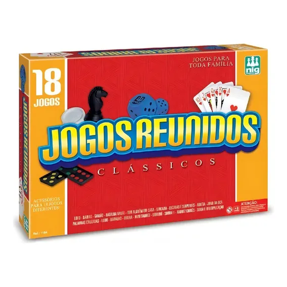 Jogos De Tabuleiro Reunidos 18 Em 1 - Nig Brinquedos Foto 1