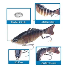 Joyfox Kit 5 Iscas Artificiais Articuladas Piaba Lambari 10cm 16g Cor Bi么nico Robalo Traira Foto mini 3
