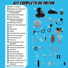 Joyfox Kit Completo Motor Bicicleta Motorizada Gasolina 80cc 2 Tempos Cor Preto Foto mini 3