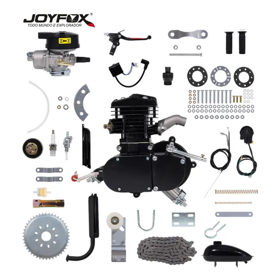 Joyfox Kit Completo Motor Bicicleta Motorizada Gasolina 80cc 2 Tempos Cor Preto Foto 1