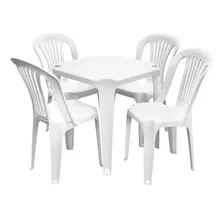 Jr Plasticos mesa plástica quadrada plástico cor branco Foto mini 1