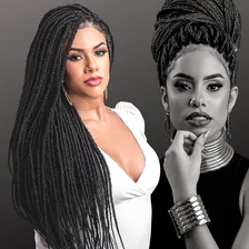 Jumbo Ser Mulher Cabelo Para Tranças Box Braids 399g 130cm Cor Preto Foto mini 4