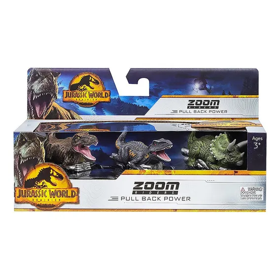 Jurassic World - 3 Carrinhos 7cm - T.rex, Indoraptor E Outro Foto 1