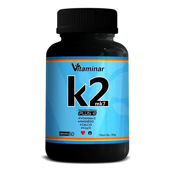K2 - Coq10 - Magnésio - Vit D - Cálcio - 60caps K2vitaminar Sabor Sem Sabor Foto 1