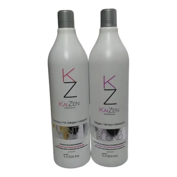 Kaizen Produtos Profissionais Escova Progressiva Selagem Térmica Matizadora Kaizen É Boa Blindagem Dos Fios Com Formol Cor de cabelo Loiro Foto 1