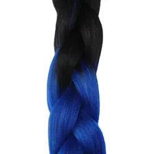 Kanekalon Jumbo Ultra Braid Para Tranças Crochet Box Braids Cor Preto Com Ombre Azul 2-5 Foto mini  2