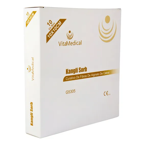 Kangli Sorb Curativo Alginato De Cálcio 10x10 - 10 Unidades Foto 1