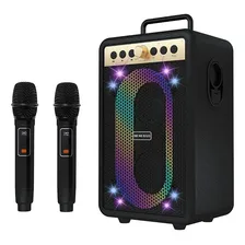 Karaoke Box Caixa De Som Bluetooth Caixa De Som Alta Caixa De Som Potente Caixa De Som Com Microfone Caixa De Som Com 2 Microfones Caixa De Som Karaoke Caixa De Som Led Rgb Caixa De Som Led Foto  mini 1