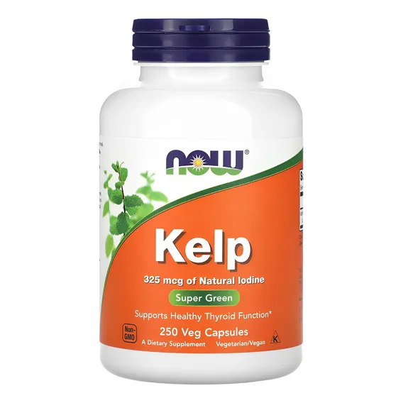 Kelp 325mcg Iodo Natural 250 Caps Now Foods Sabor Sem Sabor Foto 1