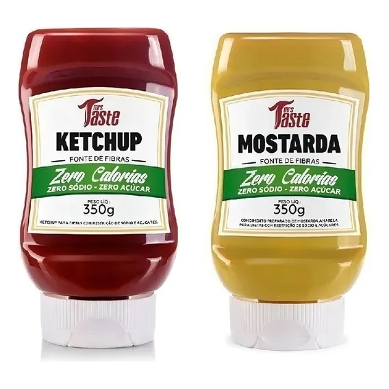 Ketchup + Mostarda Zero Sódio Zero Açúcar 350g - Mrs Taste Foto 1