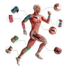 Kinesiology fita elástica adesiva sports kinesio tape bandagem funcional 5un Foto mini 3