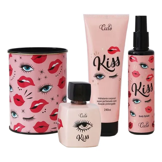 Kiss Ciclo Colonia Perfume Kiss Lata + Corporal Kiss + Body Splash Kiss Foto 1