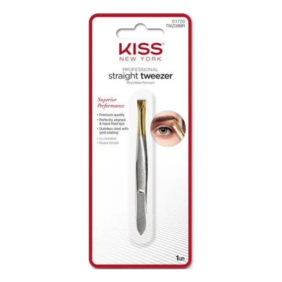 Kiss New York Straight Tweezer - Pinça Reta Premium Foto 1