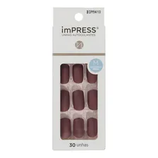Kiss Ny Impress Unhas Autocolantes Matte Deep Kiss Médio Foto mini 1