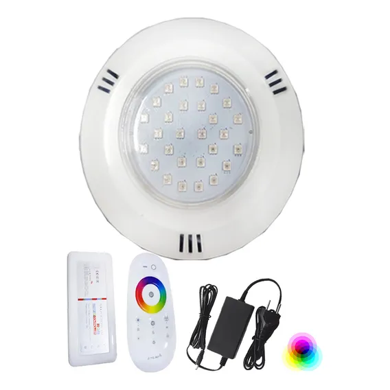 Kit 01 Refletor Led Piscina Hiper Led 15w Rgb Abs Rosca Foto 1