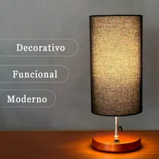 Kit 02 Abajur Base Cobre Em Aluminio Com Cupula Preto Tecido Algodao Soquete E27 Tensao Bivolt 110v/220v Foto mini 3