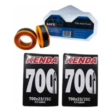 Kit 02 Câmara De Ar 700 Speed Presta E Par Fita Anti-furo Foto  mini 1