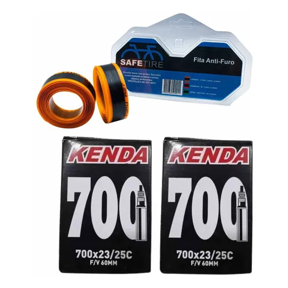 Kit 02 Câmara De Ar 700 Speed Presta E Par Fita Anti-furo Foto 1