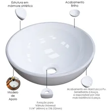 Kit 02 Cubas Apoio 30 Cm Redonda Banheiro Lavabo R30w Branco Acabamento Brilho Foto mini 4