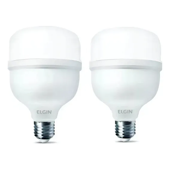 Kit 02 Lâmpadas Led Bulbo 65w Branco Frio 6500k Elgin Foto 1