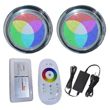 Kit 02 Luminaria Piscina Hiper Led 15w Rgb Inox 316 Rosca Foto mini 2