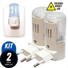 Kit 02 Mini Abajur Luminária Tomada Luz Noturna Led Foto mini  2