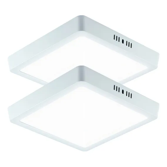 Kit 02 Painel Plafon Sobrepor 25w 24w Led Quadrado + Reator Cor Branco 110V 220V (Bivolt) Foto 1