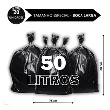 Kit 02 Pct Saco Lixo 50 Litros Reforçado 20 Unidades Casa Foto mini  2