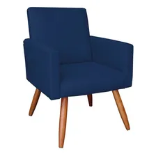 Kit 02 Poltrona Decor D'Rossi Nina Suede Azul Marinho Encosto Alto Foto mini  2