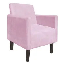Kit 02 Poltrona Decorativa Compacta Jade Suede Rosa BebĂȘ Foto mini 2