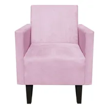 Kit 02 Poltrona Decorativa Compacta Jade Suede Rosa BebĂȘ Foto mini 3
