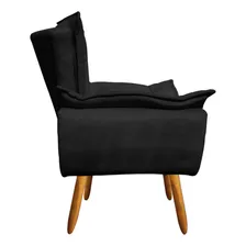 Kit 02 Poltrona Opala Decorativa Suede Bege Cor Preto Foto mini 4
